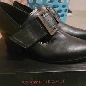 StrangeCxlt Grimm matte black heels size 9